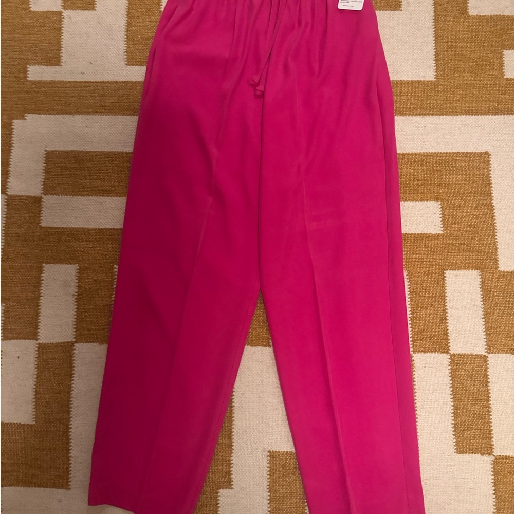 Saks Fifth Avenue Vibrant Pink silk Pants